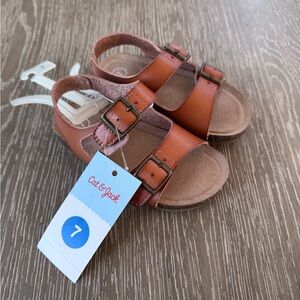Cat & Jack Brown Leather-Look Toddler Sandals - Brown size 7